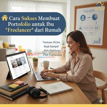 gambar ibu sedang bekerja dengan laptop .di salah satu ruang di rumah yang difungsikan sebagai tempat kerja.